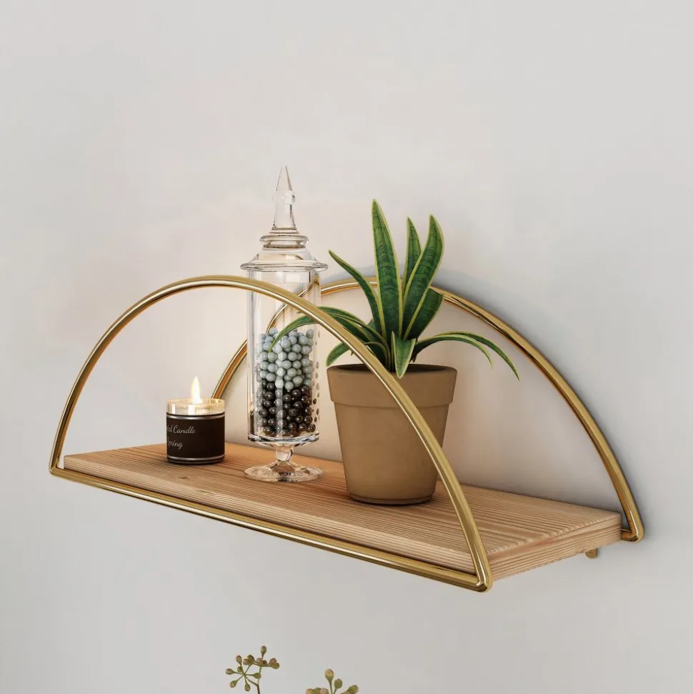 Duvar vägghylla - Guld/brun