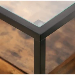 Eddie sidobord 43 x 43 cm - Brun/svart