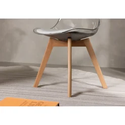 Edvin matstol - Vit/björk