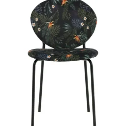 Ekefors matstol - Svart blomma tyg