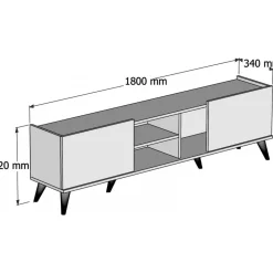 Elegant TV-bänk - Valnöt