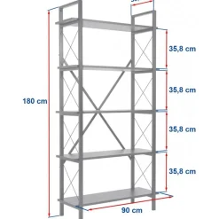 Elysian bokhylla - Furu/svart