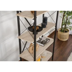 Elysian bokhylla - Travertin/svart