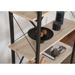 Elysian bokhylla - Travertin/svart