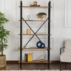 Elysian bokhylla - Valnöt/svart