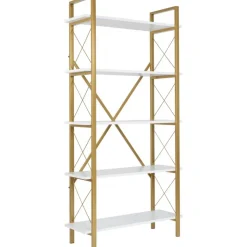 Elysian bokhylla - Vit/guld