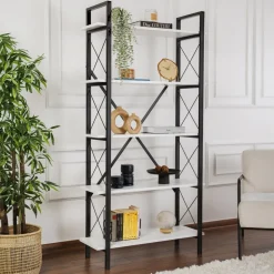 Elysian bokhylla - Vit/svart