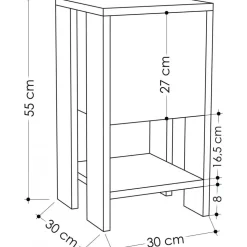 Ema sängbord - Antracit