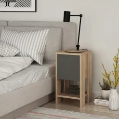 Ema sängbord - Ek/antracit