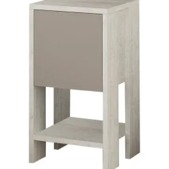 Ema sängbord - Vit/ljus mocka