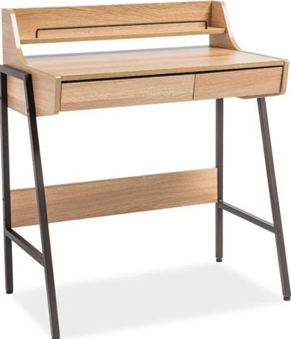 Emerson skrivbord 77x48 cm - Ek/mörkbrun + Möbeltassar