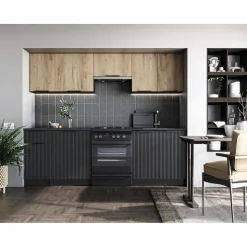 Emma komplett kök 240 cm - Artisan ek/svart