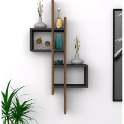 Emse vägghylla - Ek/antracit