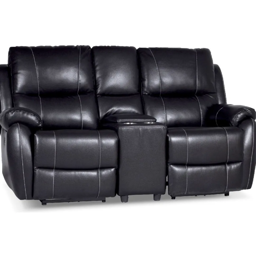 Enjoy Chicago Biosoffa - 2-sits soffa recliner (el) i svart konstläder