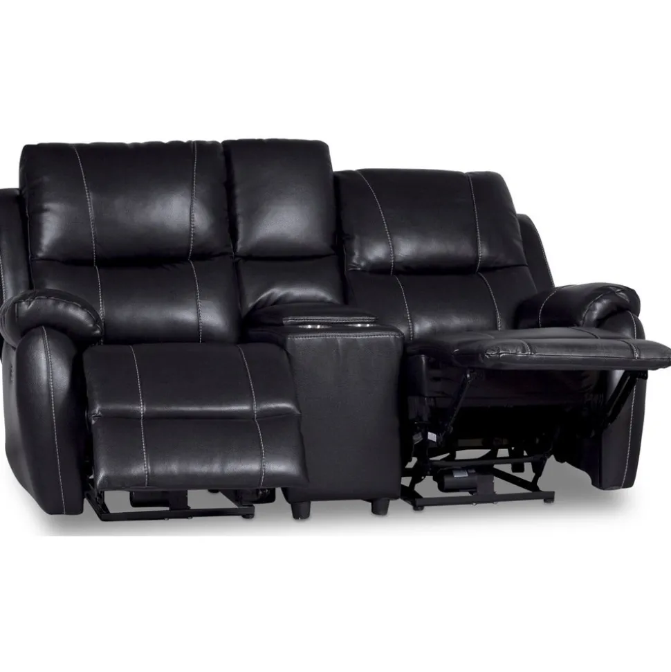 Enjoy Chicago Biosoffa - 2-sits soffa recliner (el) i svart konstläder