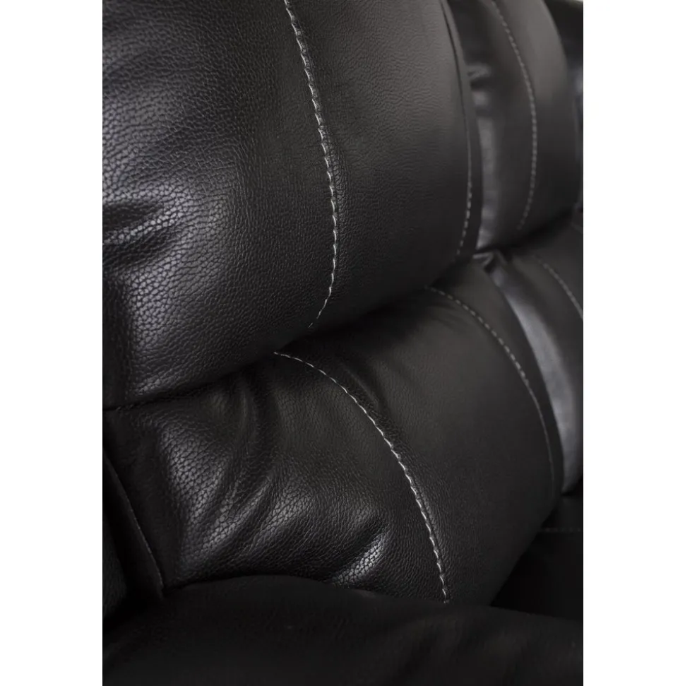 Enjoy Chicago Biosoffa - 2-sits soffa recliner (el) i svart konstläder