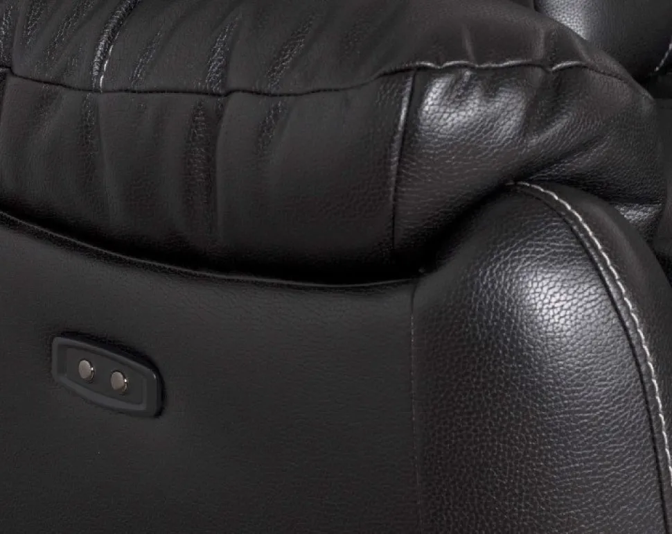 Enjoy Chicago Biosoffa - 2-sits soffa recliner (el) i svart konstläder