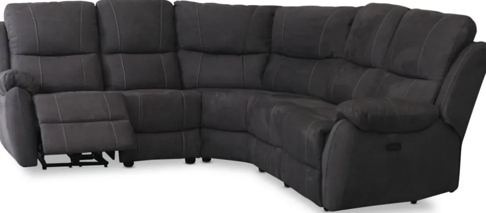 Enjoy Hollywood recliner-hörnsoffa - 4-sits (el) i antracit microfibertyg