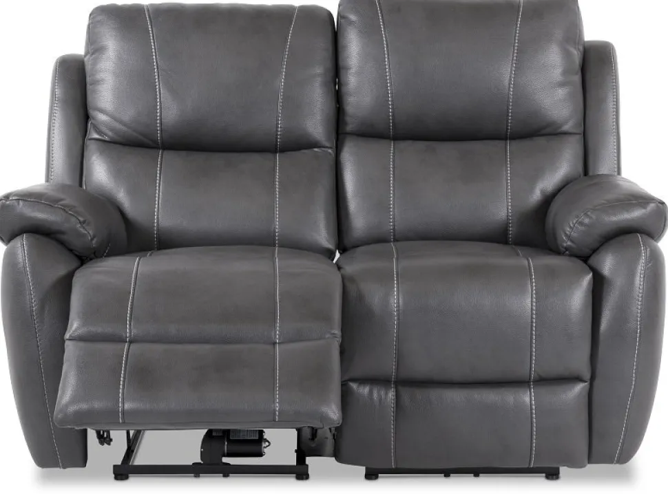 Enjoy Hollywood reclinersoffa (Biosoffa) - 2-sits (el) i i grått konstskinn + Möbelvård Läderrengöring