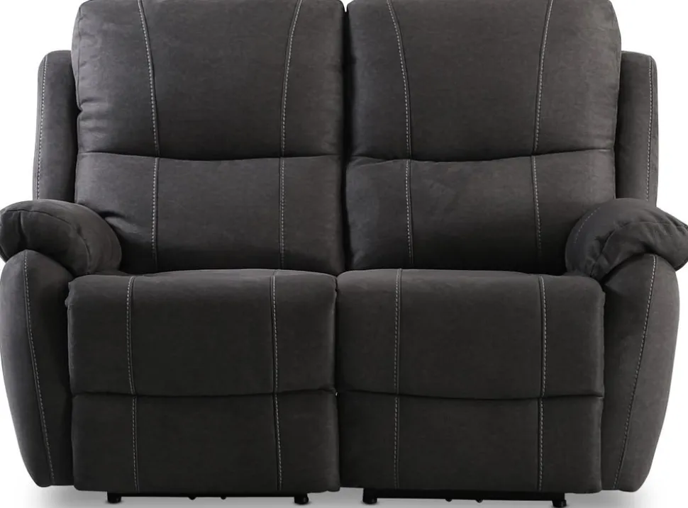 Enjoy Hollywood reclinersoffa - 2-sits (el) i antracit microfibertyg