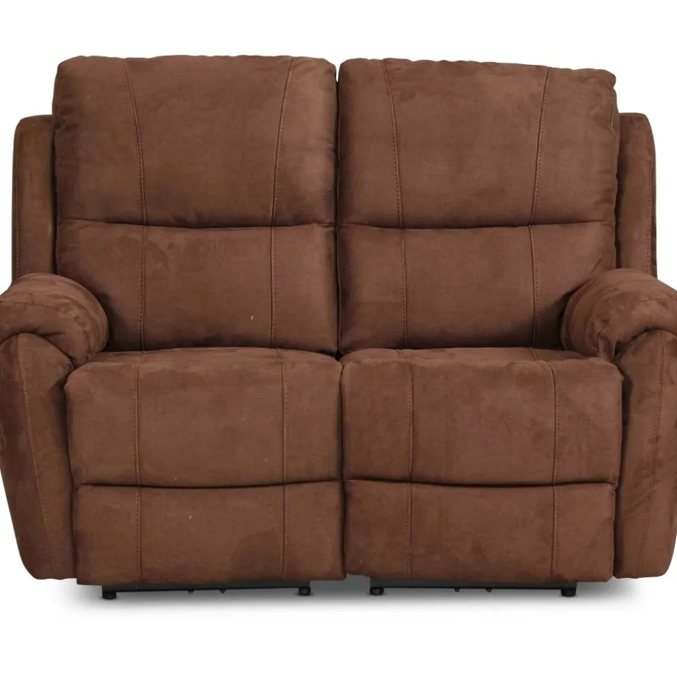 Enjoy Hollywood reclinersoffa - 2-sits (el) i brunt microfibertyg