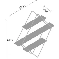 Erasmus vägghylla - Svart/valnöt