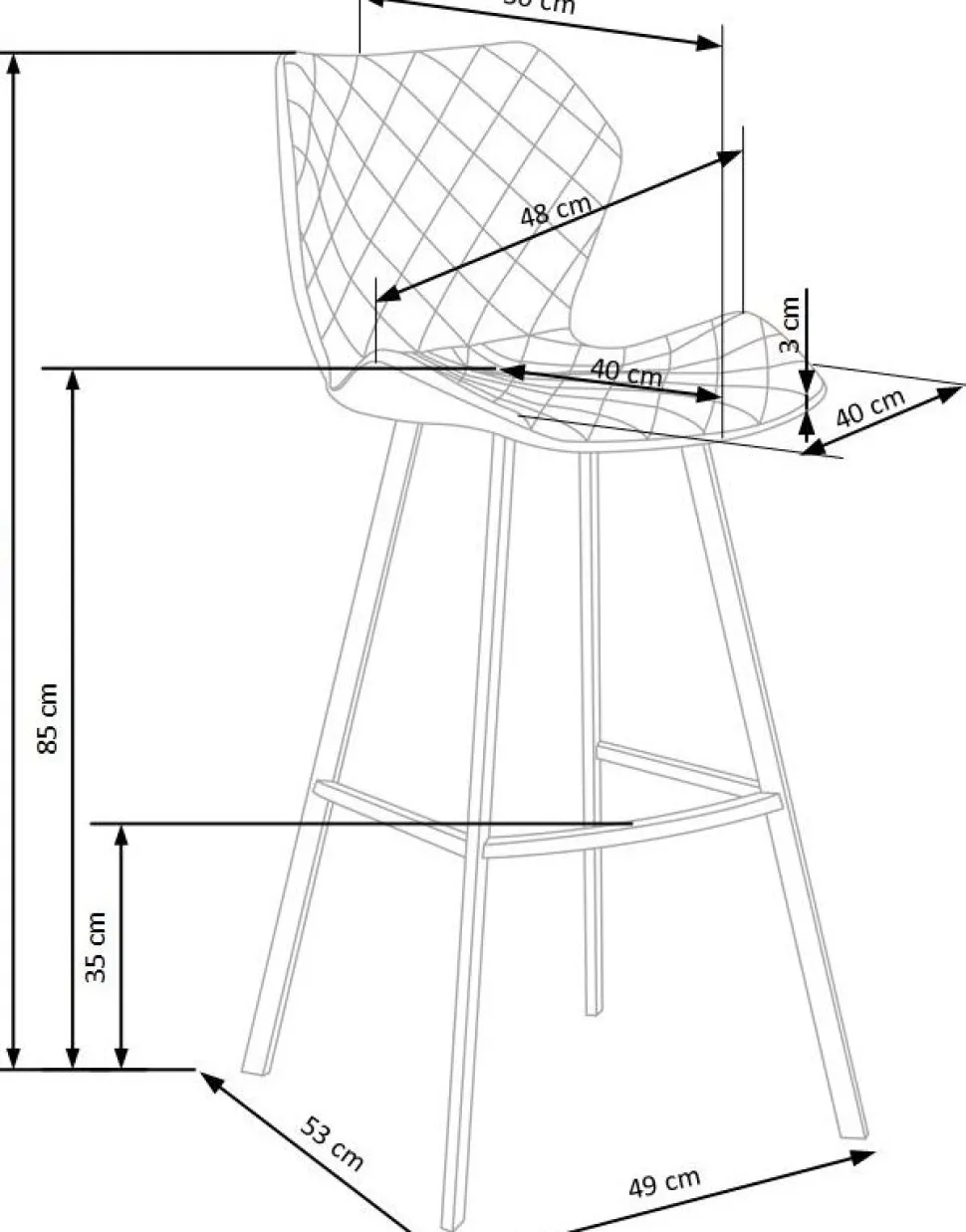 Erin barstol hög - Vit/grå + Textilrengöring för möbler