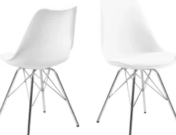 Eris matstol - Vit/krom