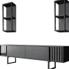 Erki TV-bänk - Antracit/svart