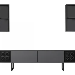 Erki TV-bänk - Antracit/svart