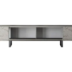 Erki TV-bänk - Travertin/silver