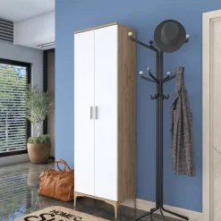 Esa garderob - Valnöt/vit