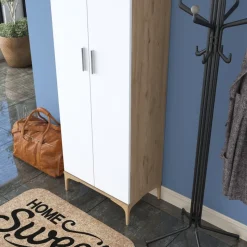 Esa garderob - Valnöt/vit