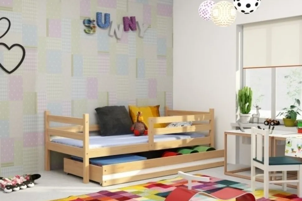 Esbjerg juniorsäng med förvaringslåda 90 x 200 cm - Furu