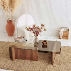 Escape soffbord med rundade kanter 105 x 65 cm - Valnöt