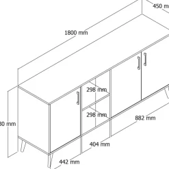 Exxen skänk - Ek/vit