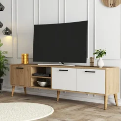 Exxen TV-bänk 180 cm - Ek/vit