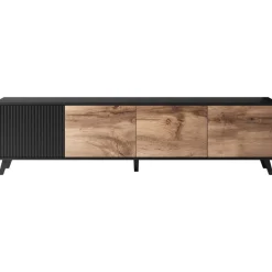 Fate TV-bänk 200 cm - Wotan ek/svart