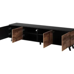 Fate TV-bänk 200 cm - Wotan ek/svart