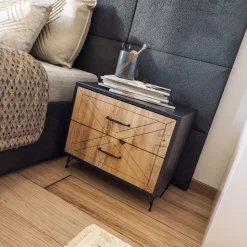 Felicita sängbord - Antracit/furu