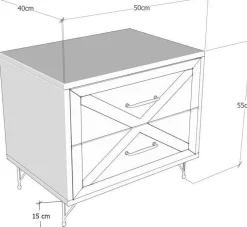 Felicita sängbord - Antracit/furu
