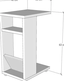 Filipe sidobord 30 x 40 cm - Furu