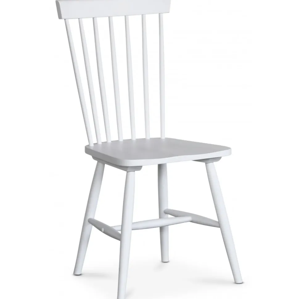 Fitchburg matgrupp; runt matbord 106 /141 cm - Vit / oljad ek med 4 st vita Karl Pinnstolar + 4.00 x Stolsdyna