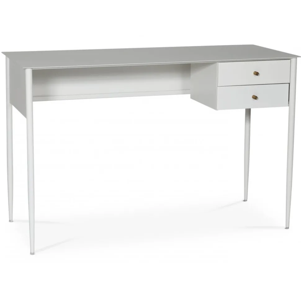 Flash skrivbord 120x50 cm - Vit / Mässing + Textilrengöring för möbler