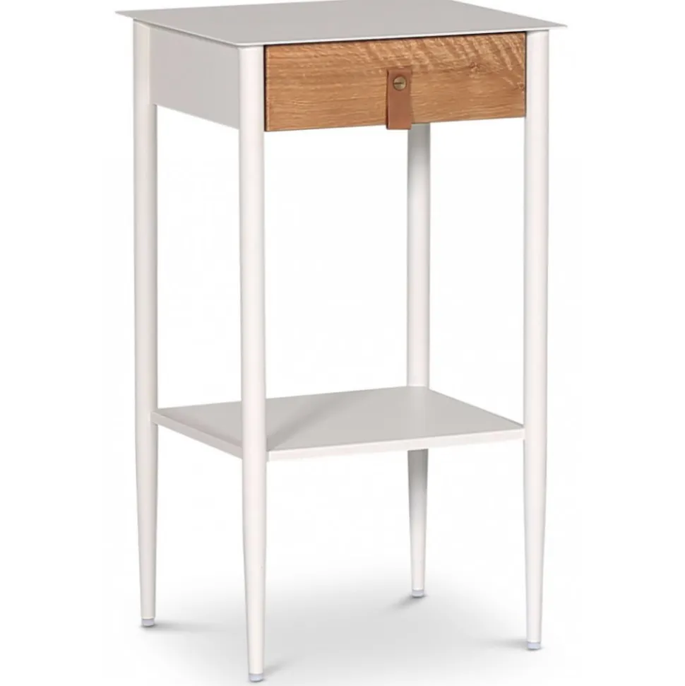 Flash sängbord - Vit/oljad ek