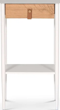 Flash sängbord - Vit/oljad ek + Möbeltassar