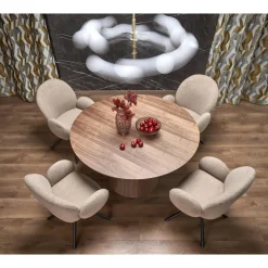 Float runt matbord i valnöt Ø137 cm