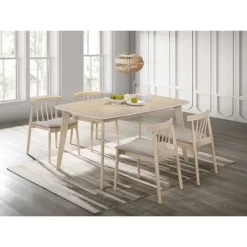 Florence matgrupp i whitewash; rektangulärt matbord 150 x 90 cm med 4 st Florence stolar