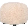 Fluffy sittpuff i beige hårigt tyg