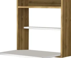 Fold skrivbordshylla - Vit/valnöt